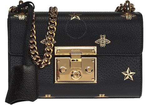 gucci padlock bee star|Gucci Padlock Bee Star Shoulder Bag Small Black .